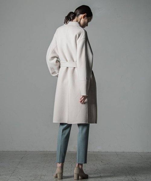 ロング丈シャルムリバービーバーコート 光沢感