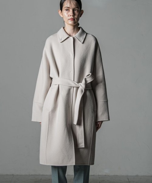 ロング丈シャルムリバービーバーコート 光沢感