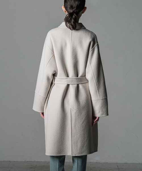 ロング丈シャルムリバービーバーコート 光沢感