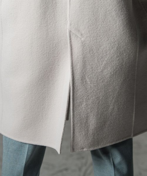 ロング丈シャルムリバービーバーコート 光沢感