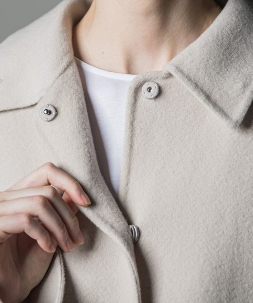 ロング丈シャルムリバービーバーコート 光沢感