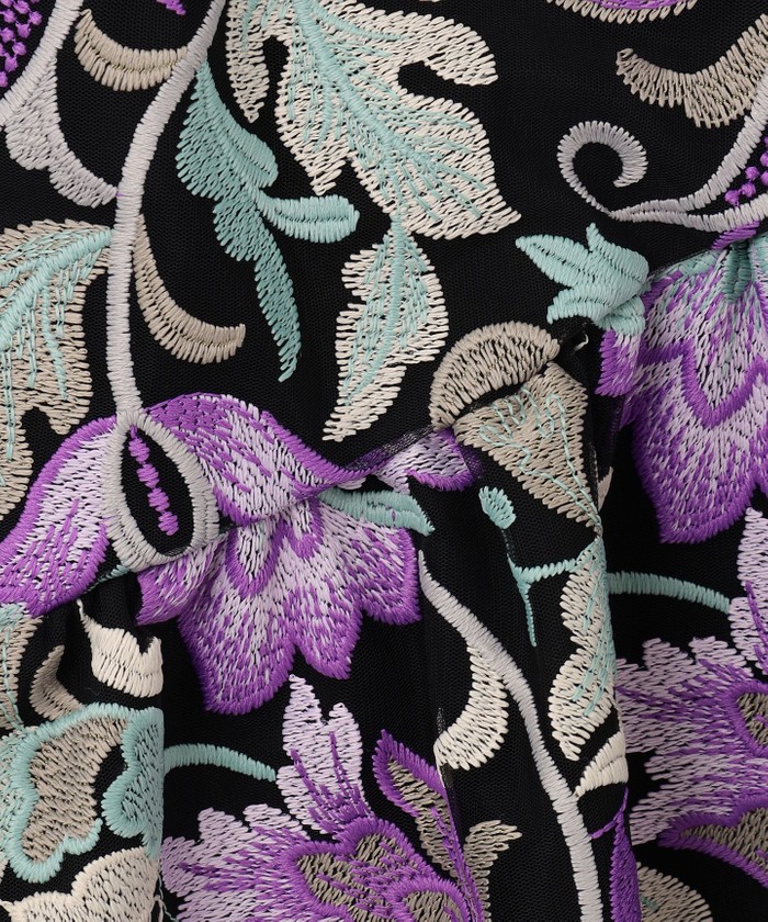 オリエンタルフラワー刺繍スカート(505656775) | グレース