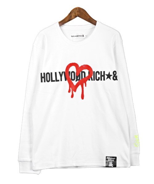 LUXSTYLE(ラグスタイル)/Hollywood rich.&(ハリウッドリッチ)ハートペイントロゴロンT/ロンT メンズ 長袖 Tシャツ ロゴ プリント 刺繍 落書き ペイント トップス /img06