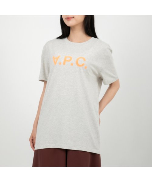 A.P.C.(アーペーセー)/アーペーセー Tシャツ 半袖カットソー トップス グレー オレンジ メンズ レディース APC H26217 COBQX ECRU CHINE ORANGE/img01