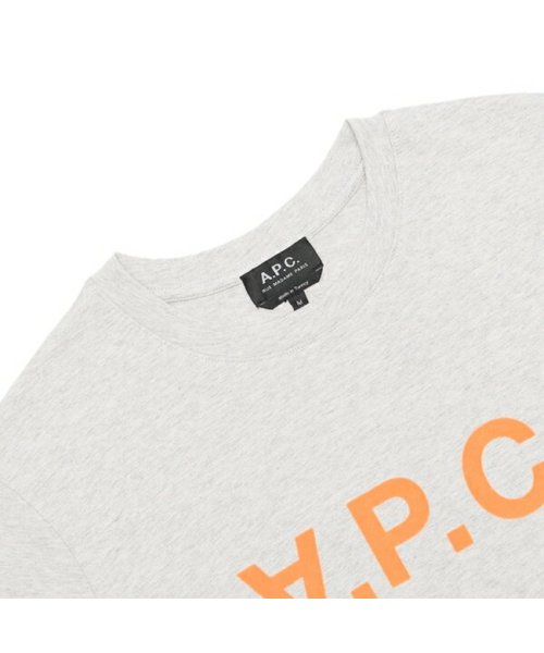 A.P.C.(アーペーセー)/アーペーセー Tシャツ 半袖カットソー トップス グレー オレンジ メンズ レディース APC H26217 COBQX ECRU CHINE ORANGE/img08