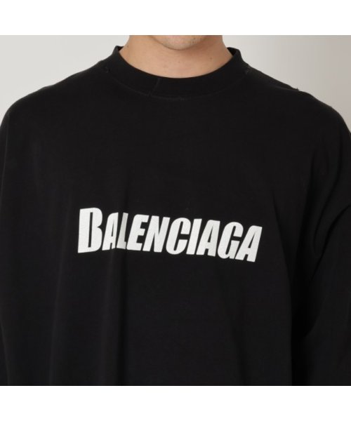 BALENCIAGA(バレンシアガ)/バレンシアガ ロングTシャツ トップス ロングスリーブオーバーサイズ ブラック メンズ BALENCIAGA 681046 TNVL1 1070/img04