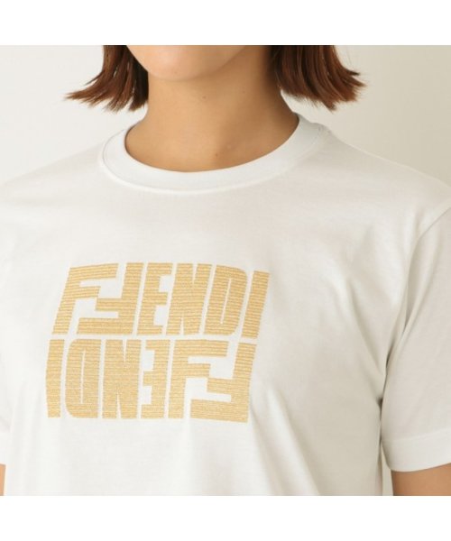 FENDI(フェンディ)/フェンディ Tシャツ トップス ロゴ ホワイト レディース FENDI FS7254 AKS4 F0ZNM/img04