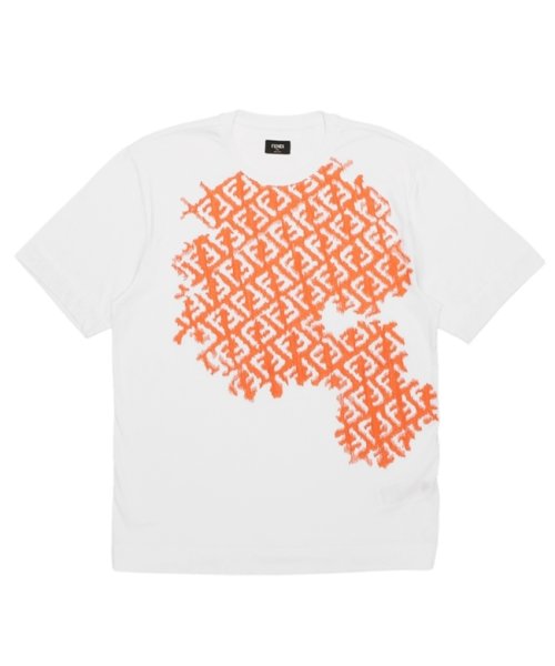FENDI(フェンディ)/フェンディ Tシャツ トップス FFロゴ ホワイト オレンジ メンズ FENDI FY0936 AN25 F1K0X/img05