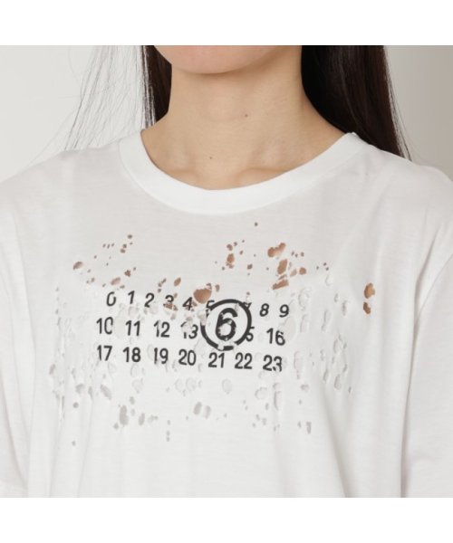 MM6 Maison Margiela(MM６　メゾンマルジェラ)/エムエムシックス メゾンマルジェラ Tシャツ 半袖カットソー トップス ホワイト レディース MM6 Maison Margiela S62GD0152 S23/img04