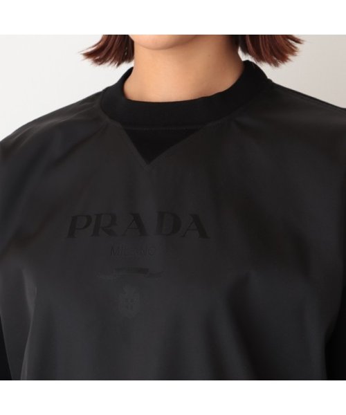 PRADA(プラダ)/プラダ スウェットトップス ダブルジャージーリナイロン クルーネック スウェットシャツ ブラック レディース PRADA 134655 11ES 222 F00/img04