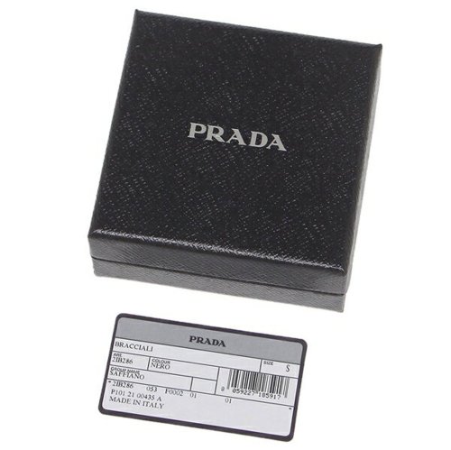 プラダ ブレスレット アクセサリー サフィアーノ レザー バングル ブラック メンズ PRADA 2IB286 053 F0002 19cm PRADA プラダ ブレスレット アクセサリー サフィアーノ レザー バングル ブラック メンズ 2IB286