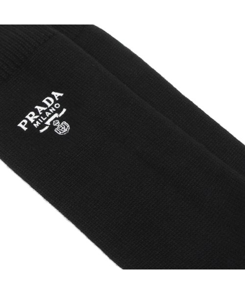プラダ 靴下 ソックス カシミア ロゴ ブラック レディース PRADA 66497 1YVZ 202 F0002 カシミア PRADA プラダ 靴下 ソックス ロゴ ブラック レディース 1YVZ