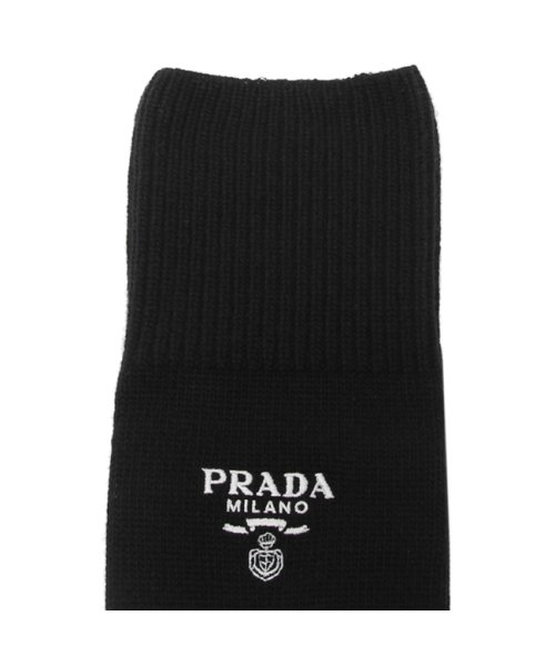 プラダ 靴下 ソックス カシミア ロゴ ブラック レディース PRADA 66497 1YVZ 202 F0002 カシミア PRADA プラダ 靴下 ソックス ロゴ ブラック レディース 1YVZ