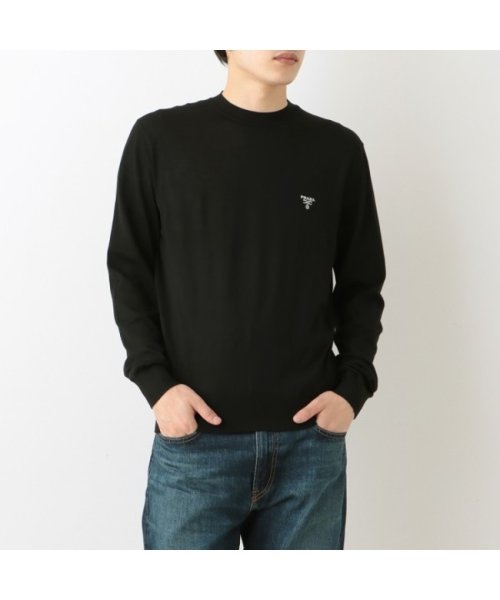 プラダ トップス ニット セーター スーパーファインウール クルーネックセーター ロゴ ブラック メンズ PRADA UMB264 1ZLE 212 F0002 人気・おすすめ｜多用途・生活用品におすすめ キャンペーン中 即納 即日発送サービス
