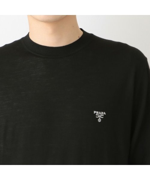 プラダ トップス ニット セーター スーパーファインウール クルーネックセーター ロゴ ブラック メンズ PRADA UMB264 1ZLE 212 F0002 人気・おすすめ｜多用途・生活用品におすすめ キャンペーン中 即納 即日発送サービス