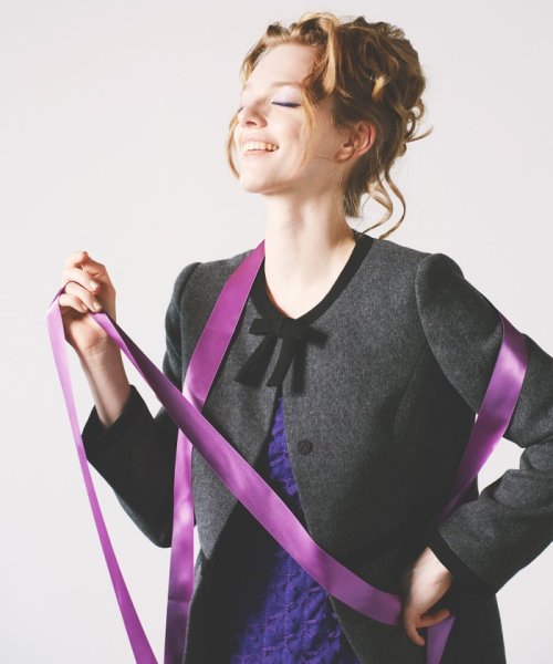 WEB限定カラー有り】【消臭】MILKY PUFF リボンウールコート(505702156  