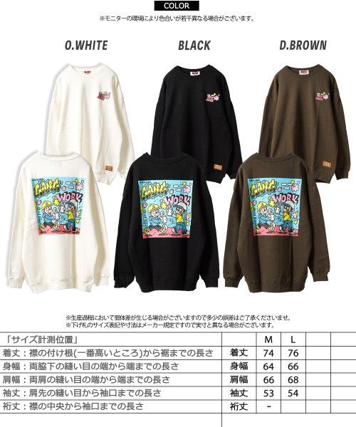 1111clothing(ワンフォークロージング)/◆NEW JACK スプレーロゴ イラスト トレーナー◆ スウェット メンズ  ビッグトレーナー レディース オーバーサイズ トップス 長袖 プルオーバー/img02