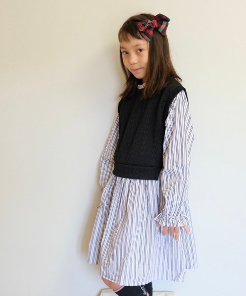 SHOO・LA・RUE(Kids) (シューラルーキッズ)/【110－140cm】ケーブルジャカードベストドッキングワンピ/img12