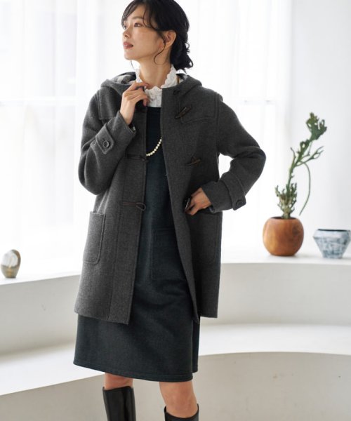リバー仕立てのダッフルコート【大津毛織】 
