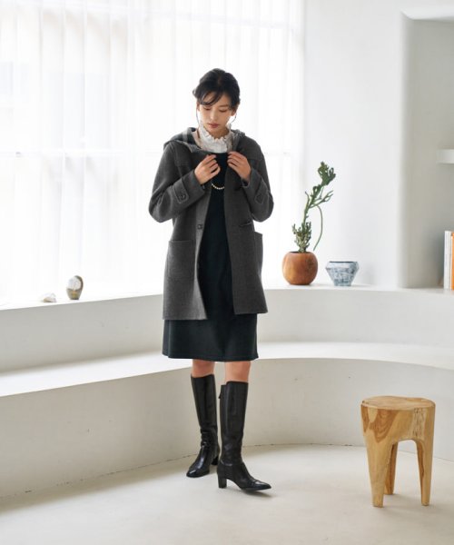 リバー仕立てのダッフルコート【大津毛織】 