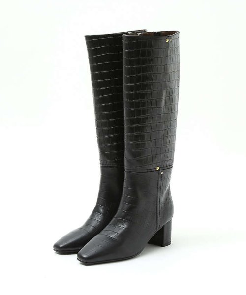 【スノーソール】ストレートラインミドルヒールロングブーツ また