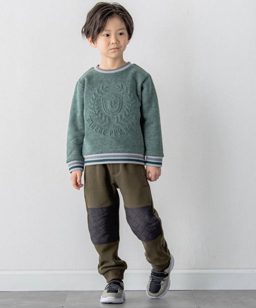 BeBe Petits Pois Vert(ベベ プチ ポワ ヴェール)/裏起毛＋キルト切り替えパンツ(95~150cm)/img04