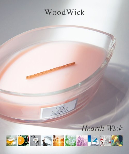 WOODWICK(WOODWICK)/WoodWick キャンドル ハースウィック Lサイズ ウッドウィック アロマ リラックス ハースウィックL 自然 ガラス おしゃれ リネン コースタルサンセッ/img01