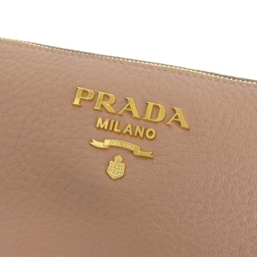 PRADA プラダ VITELLO DAINO ヴィッテロ ダイノ レザー ポーチ 小物入れ メイクポーチ DAINO
