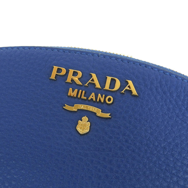 PRADA プラダ フラワー刺繍 ジャガード巾着バッグ ポーチ ロゴ金具