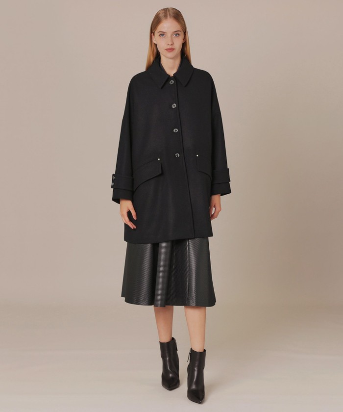 【MACKINTOSH】【HUMBIE/ハンビー】ショートコート　サイズ6 MACKINTOSH】【HUMBIE/ハンビー】ウールメルトンステンカラー