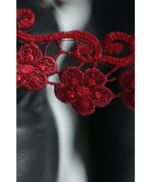 CAWAII(カワイイ)/紅い花刺繍とビーズで彩るベールロングワンピース/img06