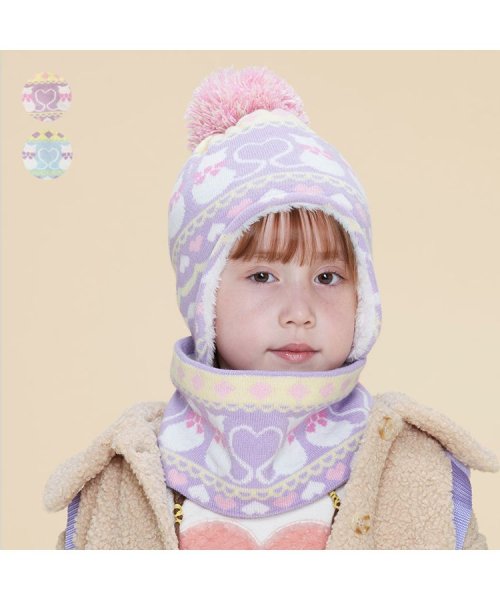 Kids Foret(キッズフォーレ)/【子供服】 Kids Foret (キッズフォーレ) ねこ柄アクリルスヌード・ネックウォーマー SS，S B51810/img01