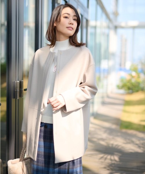【軽く羽織れる／定番人気】カシミヤ混ミドル丈コート 【軽く羽織れる／定番人気】カシミヤ混ミドル丈コート 【軽く羽織れる／定番人気】カシミヤ混ミドル丈コート M2226242422(17002円)