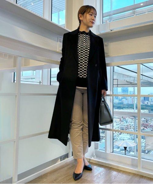 【日本製／2WAY衿】スタンドカラー ロングコート 