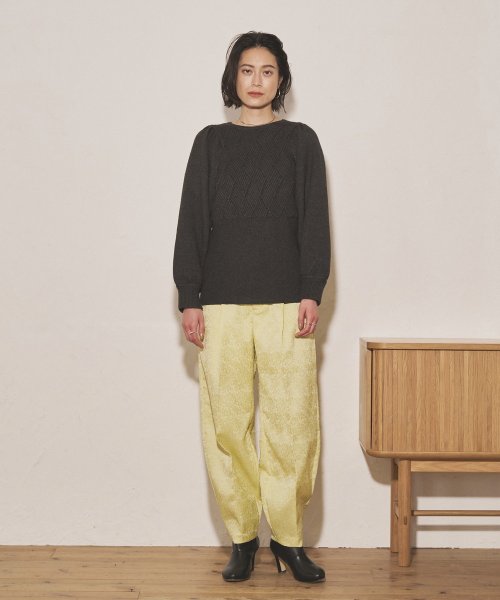 【Audrey and John Wad】フラワージャガードコクーンパンツ 5cm H164 B79 W58 H82