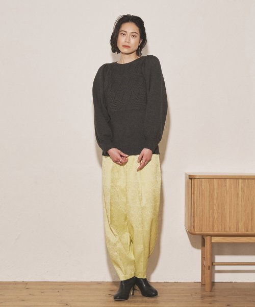 【Audrey and John Wad】フラワージャガードコクーンパンツ 5cm H164 B79 W58 H82