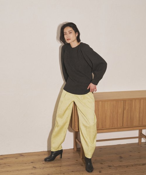 【Audrey and John Wad】フラワージャガードコクーンパンツ 5cm H164 B79 W58 H82