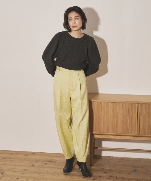 【Audrey and John Wad】フラワージャガードコクーンパンツ 5cm H164 B79 W58 H82