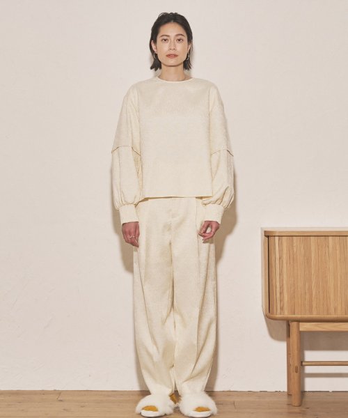 【Audrey and John Wad】フラワージャガードコクーンパンツ 5cm H164 B79 W58 H82