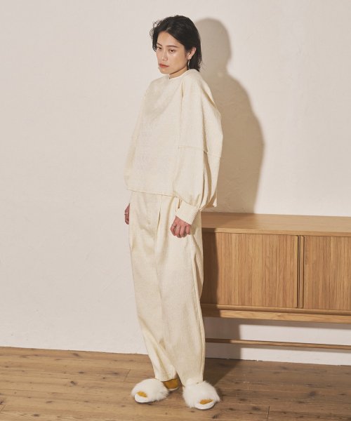 【Audrey and John Wad】フラワージャガードコクーンパンツ 5cm H164 B79 W58 H82