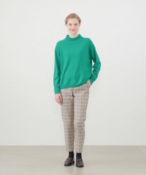 ウォッシャブルツイルチェックテーパードパンツ 