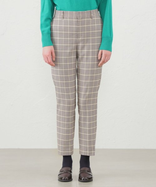 ウォッシャブルツイルチェックテーパードパンツ 