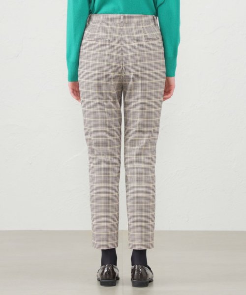 ウォッシャブルツイルチェックテーパードパンツ 