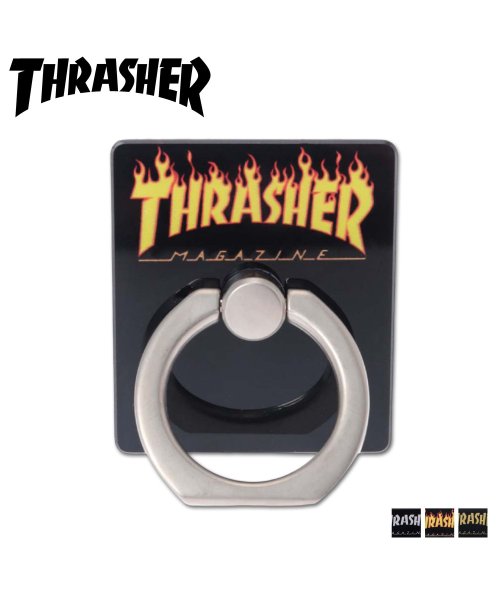 THRASHER(スラッシャー)/スラッシャー THRASHER スマホリング バンカーリング ホルダー スタンド スマートフォン 携帯 メンズ レディース HOME TOWN Logo Sma/img01