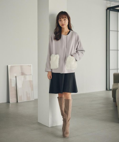 JILL by JILL STUART(ジル バイ ジル スチュアート)/ポケットファーノーカラーコート２/img14