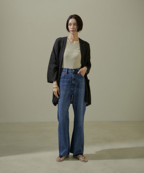 【雑誌掲載】COTTON USAセミフレアデニム COTTON ■モデル身長 着用サイズ 166cm ショートヘアモデル