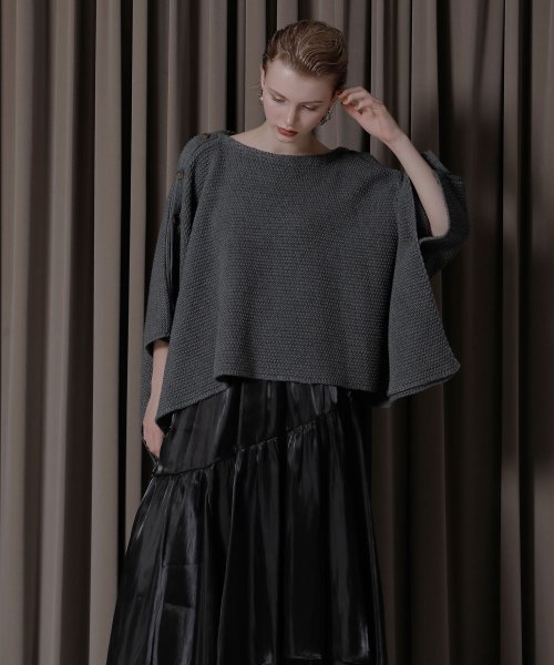 MIELI INVARIANT(ミエリ インヴァリアント)/KIMONO Sleeve Poncho Knit/img15