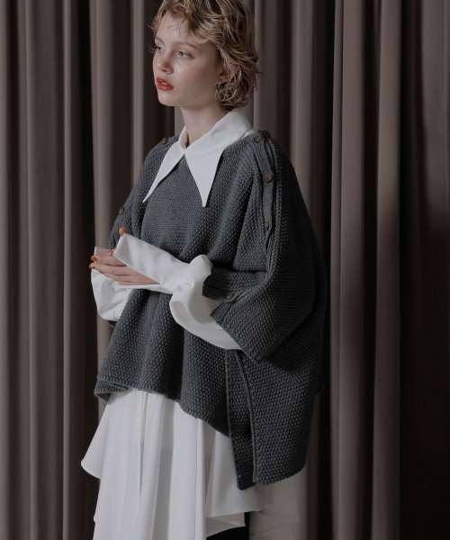 MIELI INVARIANT(ミエリ インヴァリアント)/KIMONO Sleeve Poncho Knit/img35