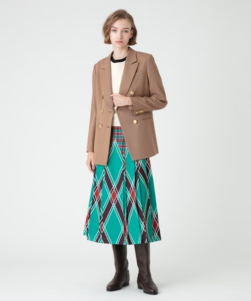 【LOULOU WILLOUGHBY】ギャバジンテーラードジャケット LOULOU WILLOUGHBY WILLOUGHBY店舗とオンラインショップ限定販売になります フィッティングモデル 詳細画像 172cm B82 W66 H92　着用サイズ：02