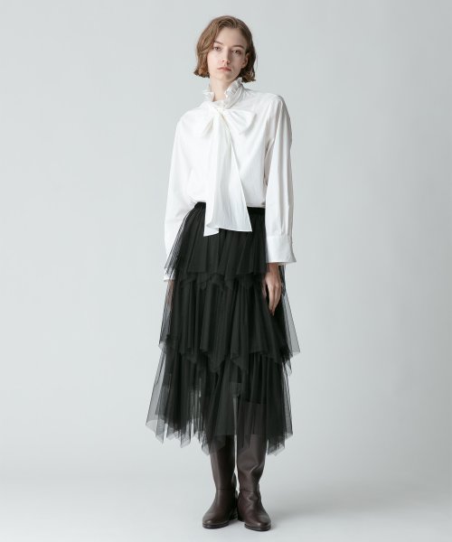 ソフトチュールティアードスカート 詳細画像 167cm B80 W65 H89　着用サイズ：02